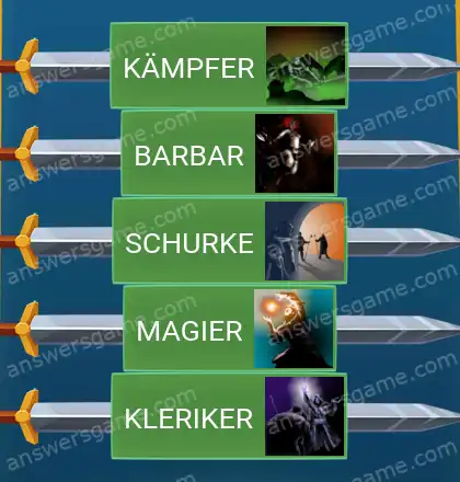 Lösungen für Word Logic Schloss 1 Klassische Typen