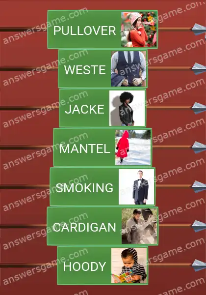 Lösungen für Word Logic Schloss 1 Kleidung