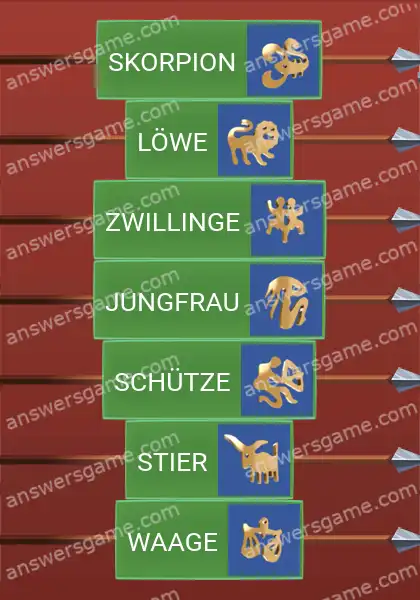 Lösungen für Word Logic Schloss 1 Sternzeichen