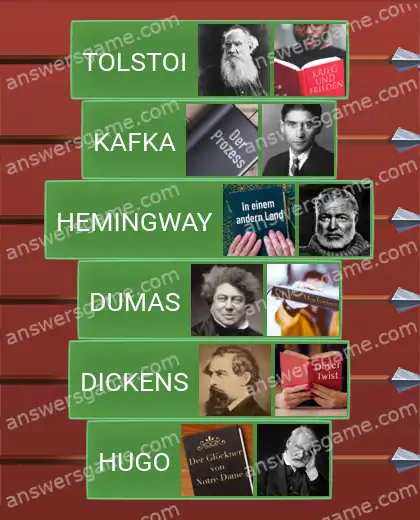 Lösungen für Word Logic Schloss 1 Bekannte Autoren