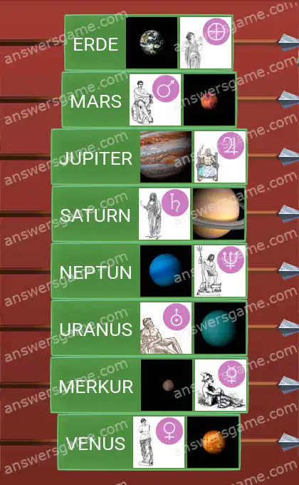 Lösungen für Word Logic Schloss 2 Parade der Planeten