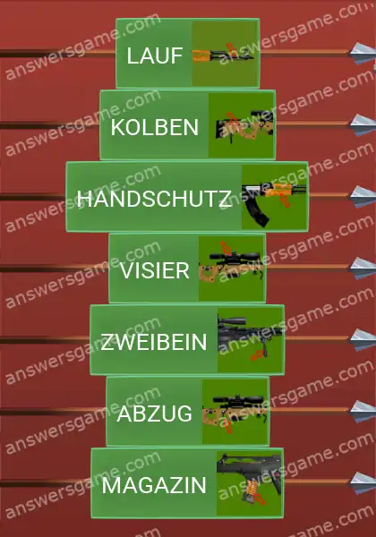 Lösungen für Word Logic Schloss 2 Zerlegen der Maschinenpistole