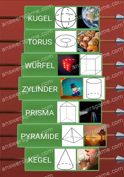 Lösungen für Word Logic Schloss 2 Geometrische Körper