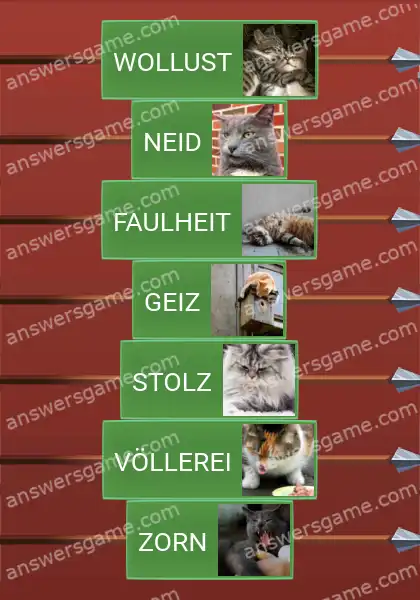 Lösungen für Word Logic Schloss 2 7 Todsünden