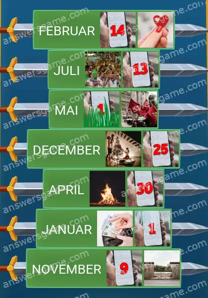 Lösungen für Word Logic Schloss 2 Frage über Monat