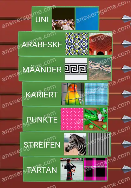 Lösungen für Word Logic Schloss 3 Stoffmuster