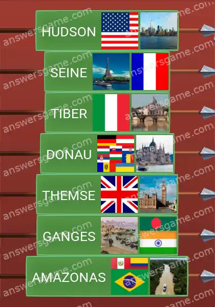 Lösungen für Word Logic Schloss 3 Berühmte Flüsse