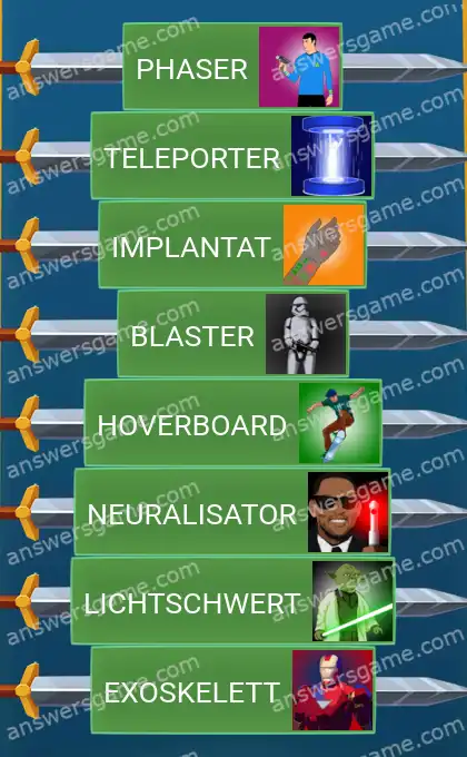 Lösungen für Word Logic Schloss 3 Sci-Fi-Geräte