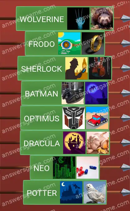 Lösungen für Word Logic Schloss 3 Helden und Antihelden