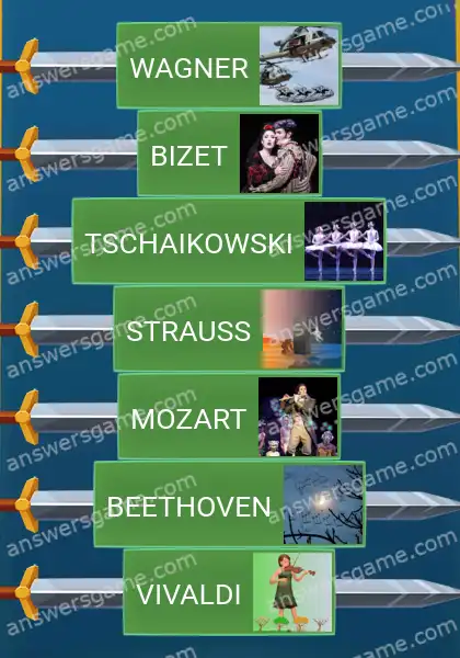 Lösungen für Word Logic Schloss 3 Komponisten