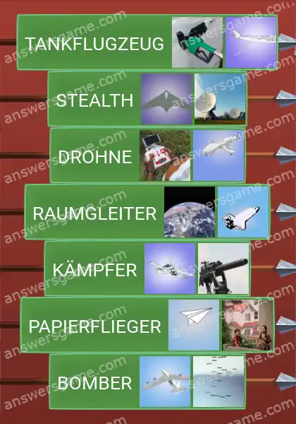 Lösungen für Word Logic Schloss 3 Flugzeuge