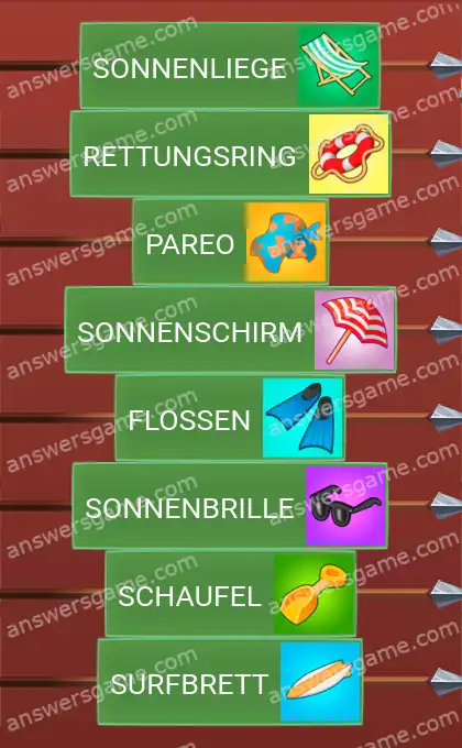 Lösungen für Word Logic Schloss 3 Auf dem Strand