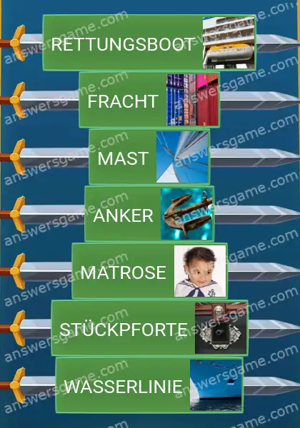 Lösungen für Word Logic Schloss 4 Schiffbestandteile