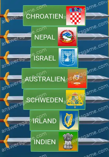Lösungen für Word Logic Schloss 4 Wappen