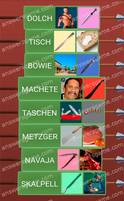 Lösungen für Word Logic Schloss 4 Messer