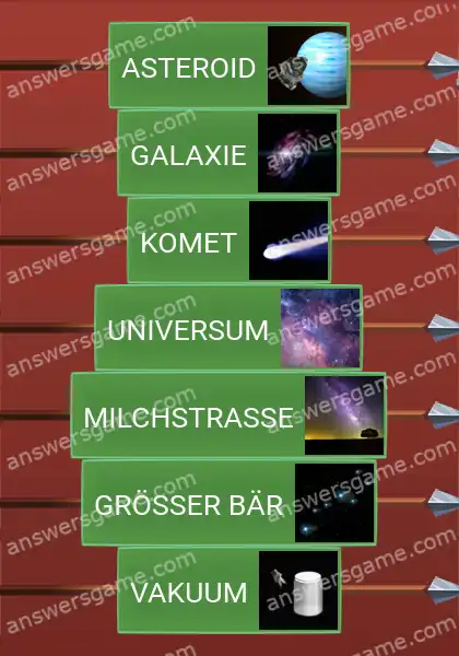 Lösungen für Word Logic Schloss 4 Der Weltraum