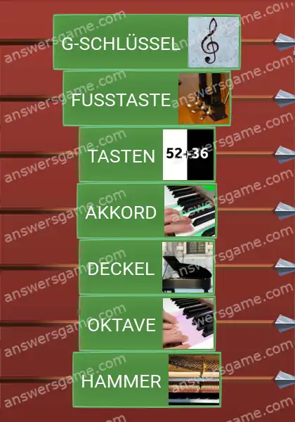 Lösungen für Word Logic Schloss 4 Klavierwissen