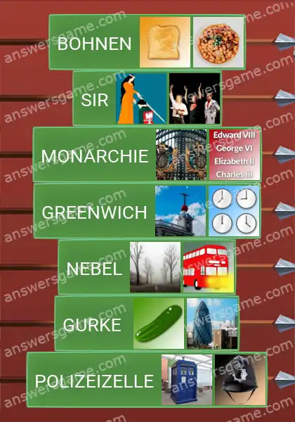 Lösungen für Word Logic Schloss 4 Großbritannien