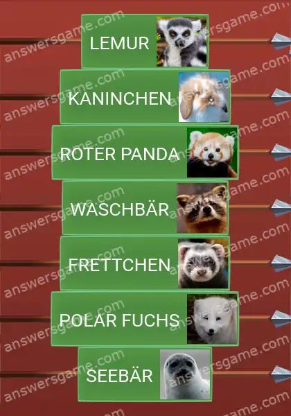 Lösungen für Word Logic Schloss 4 Süßeste Tiere