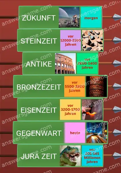 Lösungen für Word Logic Schloss 4 Zeiten und Epochen