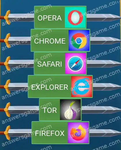 Answers to the game Word Logic Castle 1 Surfing the web