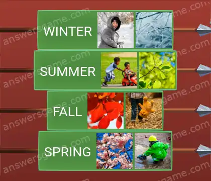 Answers to the game Word Logic Castle 1 Four seasons