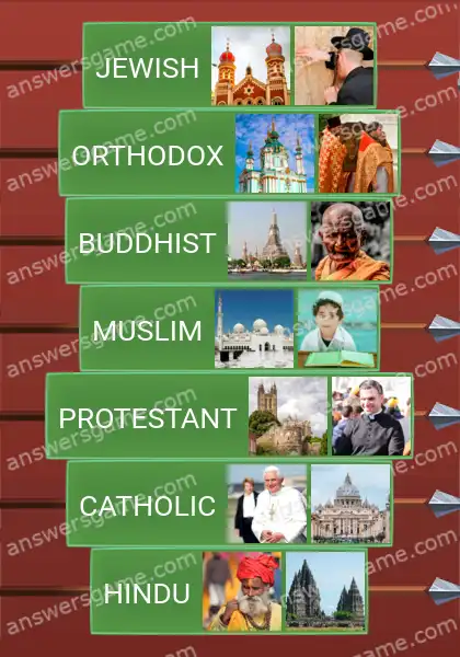 Answers to the game Word Logic Castle 1 Their religion