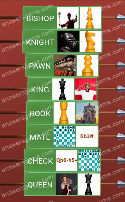 Answers to the game Word Logic Castle 1 Chess game