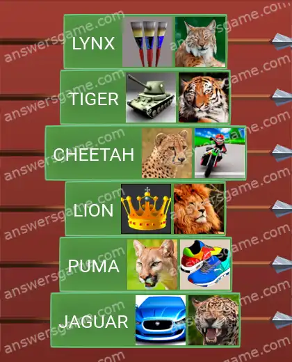 Answers to the game Word Logic Castle 1 Cat family