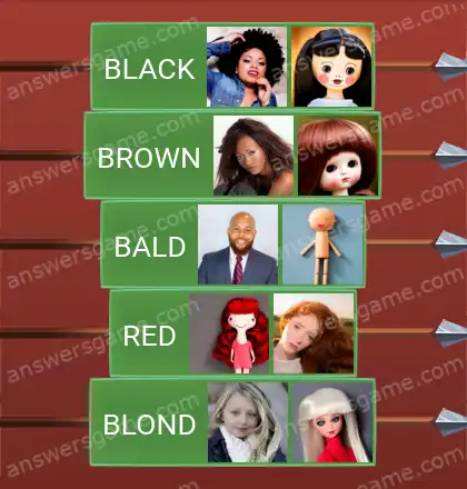 Answers to the game Word Logic Castle 1 Hair color
