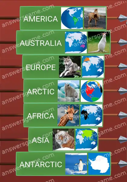 Answers to the game Word Logic Castle 1 Earth regions