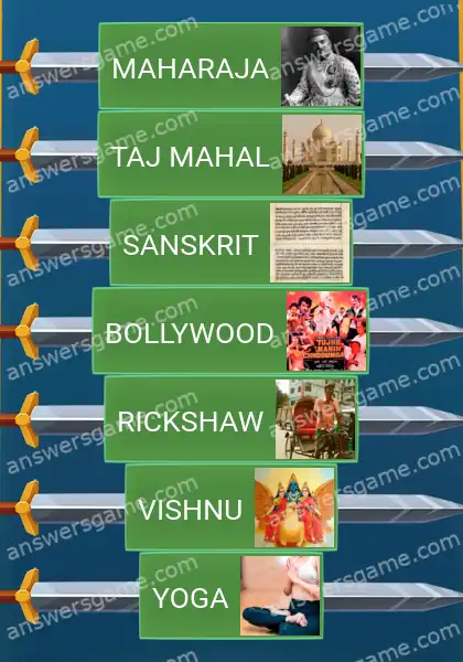 Answers to the game Word Logic Castle 2 Highway to India