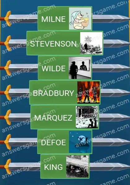 Answers to the game Word Logic Castle 2 Guess the writer