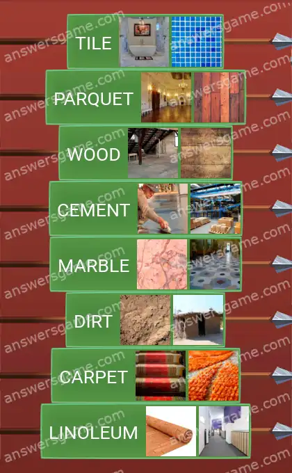 Answers to the game Word Logic Castle 2 Building materials