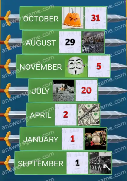 Answers to the game Word Logic Castle 2 Month in question