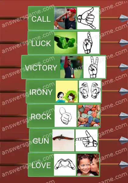 Answers to the game Word Logic Castle 2 Gesture language