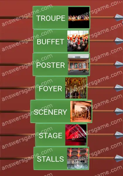 Answers to the game Word Logic Castle 3 Theater