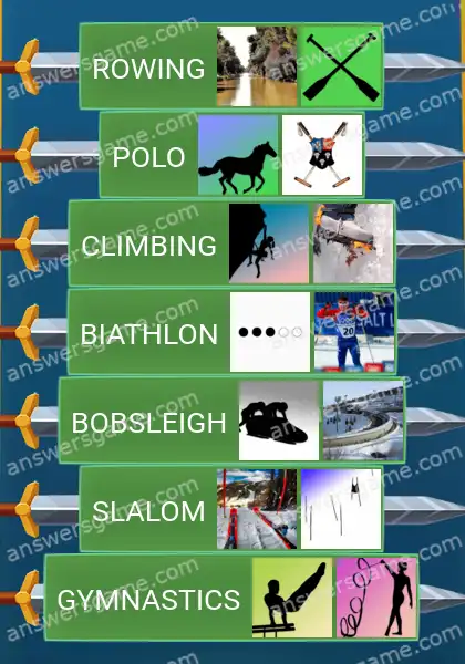 Answers to the game Word Logic Castle 3 Compound sports