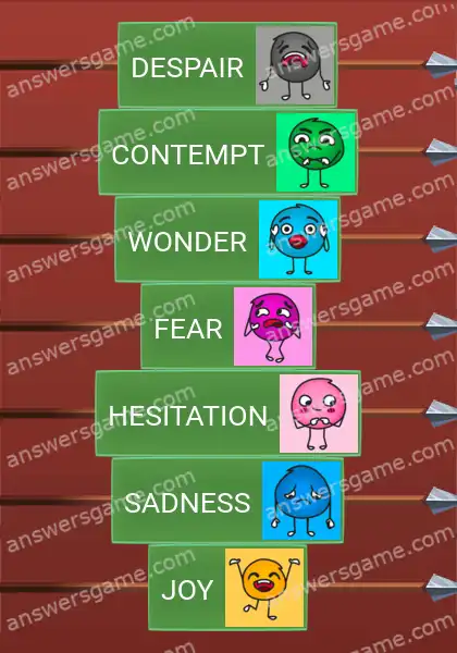 Answers to the game Word Logic Castle 3 Moods