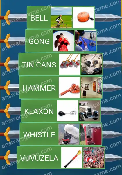 Answers to the game Word Logic Castle 3 Make some noise