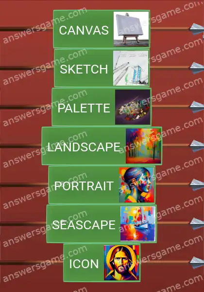 Answers to the game Word Logic Castle 3 Painting
