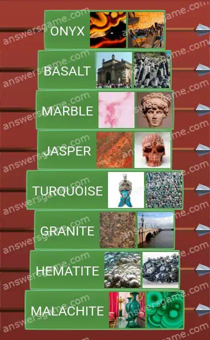 Answers to the game Word Logic Castle 3 Recreational mineralogy