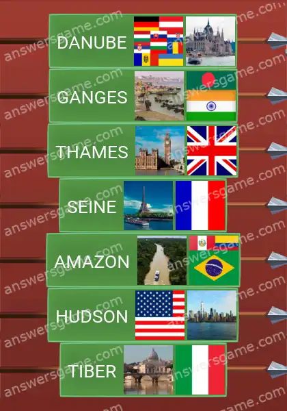 Answers to the game Word Logic Castle 3 Well-known rivers