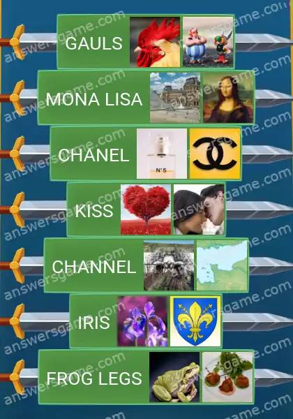 Answers to the game Word Logic Castle 4 A la francaise