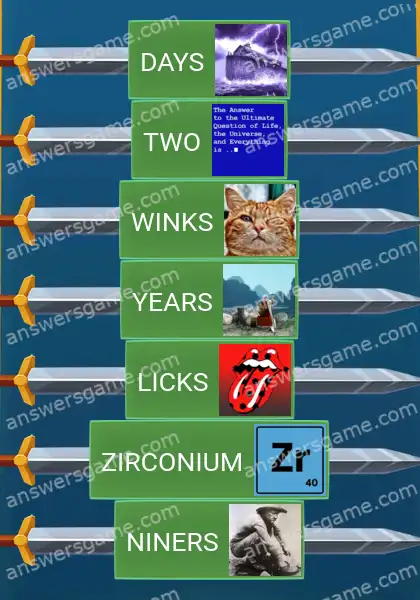 Answers to the game Word Logic Castle 4 It's all about forty