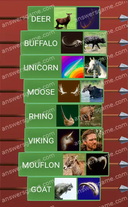 Answers to the game Word Logic Castle 4 Horned ones