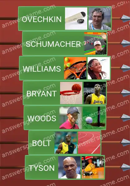 Answers to the game Word Logic Castle 4 Athletes