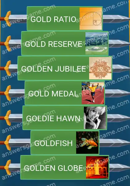 Answers to the game Word Logic Castle 4 Goldrush