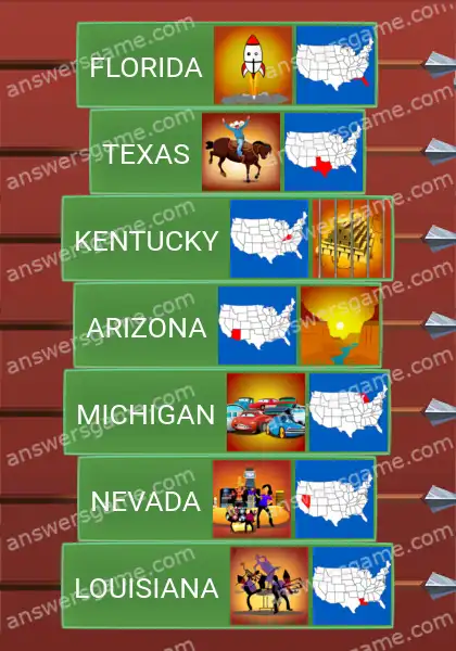 Answers to the game Word Logic Castle 4 States