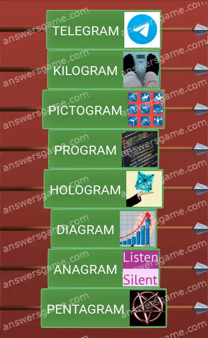 Answers to the game Word Logic Castle 4 gram